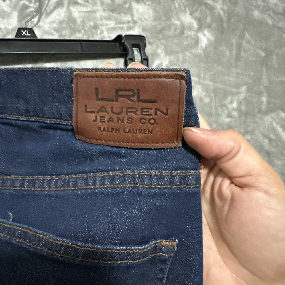Lauren Jeans Co Womens Petite Jeans 12P Blue Dark Wash Modern Straight Cropped - Picture 10 of 10
